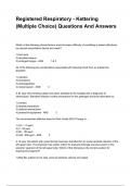 Registered Respiratory - Kettering (Multiple Choice) Questions And Answers
