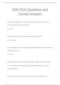 GOV 312L Questions and  Correct Answers