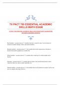 TX PACT 700 ESSENTIAL ACADEMIC SKILLS MATH EXAM WITH GUARANTEED ACCURATE ANSWERS|UPDATED