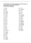 ATI RN Critical Care Dosage Calculation Proctored Assessment 3.1 Exam Questions and Answers 2024 Updated