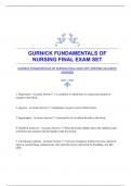 GURNICK FUNDAMENTALS OF NURSING FINAL EXAM SET|VERIFIED|ACCURATE ANSWERS