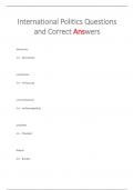 International Politics Questions  and Correct Answers