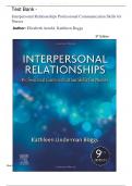 TEST BANK- Interpersonal Relationships Professional Communication Skills for Nurses 9th Edition (Kathleen Boggs,2022)Latest  Edition || All Chapters