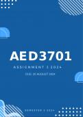 AED3701 Assignment 3 2024| Due 20 Aug 2024