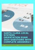 SANTA CLARA LOCAL SYSTEMS ORIENTATION EXAM 2024 QUESTIONS WITH COMPLETE ANSWERS!!