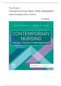 Test Bank - Contemporary Nursing: Issues, Trends, & Management  10th Edition (Author: by Barbara Cherry,2024) Latest Edition || All Chapters