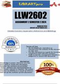 LLW2602 Assignment 2 (COMPLETE QUESTONS AND ANSWERS) Semester 2 2024 (774154) - DUE 6 September 2024