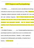 EPPP Diagnosis and Psychopathology  Questions and Answers (2024 / 2025) (Verified Answers)