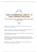 CAIB 3: [COMMERCIAL LIABILITY - A LEGAL PERSPECTIVE] EXAM WITH ACCURATE ANSWERS|VERIFIED