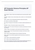 AP Computer Science Principles AP Exam Review Questions and Answers