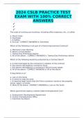 2024 CSLB PRACTICE TEST EXAM WITH 100% CORRECT ANSWERS