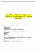   TEAS 7 Anatomy & Physiology Practice Questions Multiple Choice With Complete Solutions.