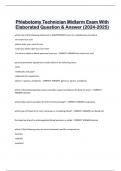 Phlebotomy Technician Midterm Exam With  Elaborated Question & Answer (2024-2025)