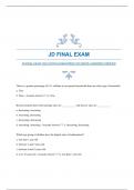 JD FINAL EXAM 2024 WITH GUARANTEED ACCURATE ANSWERS|VERIFIED