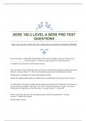 SERE 100.2 LEVEL A SERE PRE-TEST QUESTIONS|ACCURATE ANSWERS|VERIFIED