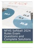 NFHS Softball 2024 Rules Exam Questions and Complete Solutions Graded A+