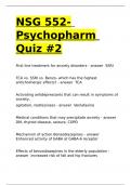 NSG 552- Psychopharm Quiz #2