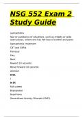 NSG 552 Exam 2 Study Guide