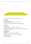  A&P HESI A2 PRACTICE TEST QUESTIONS And Answers 100% Verified.