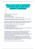 2024 CSLB LAW & BUSINESS CONTRACTING EXAM WITH CORRECT ANSWERS