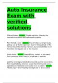 Auto Insurance Exam with verified solutions