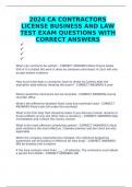 2024 CA CONTRACTORS LICENSE BUSINESS AND LAW TEST EXAM QUESTIONS WITH CORRECT ANSWERS