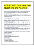 HCCA CHPC Overview Test Questions and Answers 