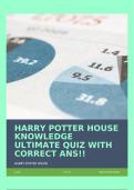 HARRY POTTER HOUSE KNOWLEDGE ULTIMATE QUIZ WITH CORRECT ANS!!