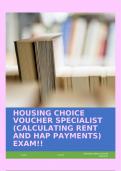 HOUSING CHOICE VOUCHER SPECIALIST (CALCULATING RENT AND HAP PAYMENTS) EXAM!!