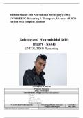 Student Suicide and Non-suicidal Self-Injury (NSSI) UNFOLDING Reasoning J. Thompson, 18 years old 2024 version with complete solution