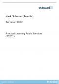 Principal Learning Public Services  (PS201)  Mark Scheme (Results)  Summer 2024