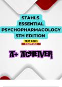 Test bank for stahl's essential psychopharmacology neuroscientific basis and practical applications 5th edition | complete guide  | Chapter 1-13 | Complete Questions And Answers A+ 