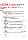 MIDTERM EXAM (WCU NURS 676 ADVANCED PHARMACOLOGY MIDTERM EXAM (WCU)  LATEST QUESTIONS WITH VERIFIED CORRECT ANSS A GRADED 