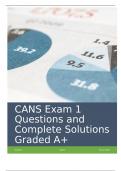 CANS Exam 1 Questions with Complete Solutions Graded A+