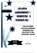 LPL4804 Assignment 1 (COMPLETE ANSWERS) Semester 2 2024 - DUE 15 August 2024