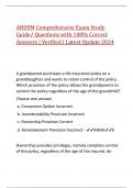 ABDSM Comprehensive Exam Study Guide/ Questions with 100% Correct Answers | Verified | Latest Update 2024 