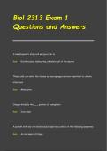 Biol 2313 Exam 1 Questions and Answers