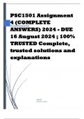 PSC1501 Assignment 4 (COMPLETE ANSWERS) 2024 - DUE 16 August 2024 ; 100% TRUSTED Complete, trusted solutions and explanations.