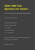 CRIM 3388 900 Courts and Criminal Procedures FINAL Questions and Answers