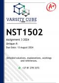 NST1502 Assignment 3 (DETAILED ANSWERS) 2024 - DISTINCTION GUARANTEED