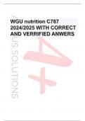 WGU nutrition C787 2024/2025 WITH CORRECT AND VERRIFIED ANWERS