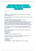 2024 BIO 669 EC EXAM 1 QUESTIONS WITH CORRECT ANSWERS