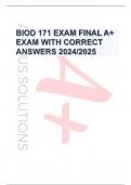 BIOD 171 EXAM FINAL A+ EXAM WITH CORRECT ANSWERS 2024/2025