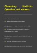 Elementary Statistics Questions and Answers