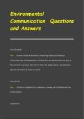 Environmental  Communication Questions  and Answers