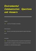 Environmental  Communication Questions  and Answers