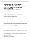 NCLEX PHARMACOLOGY VATI, RN VATI PHARMACOLOGY 2024 QUESTIONS AND ANSWERS WITH SOLUTIONS 2024