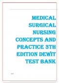 MEDICAL SURGICAL NURSING CONCEPTS AND PRACTICE 3RD EDITION DEWIT TEST BANK | COMPLETE GUIDE A+ QUESTIONS & ANSWERS COMPLETE AND WELL EXPLAINED AND  VERIFIED BY EXPERTS 100% CORRECT | LATEST UPDATE 2024| GRADED A+ ALL YOU NEED TO PASS YOUR EXAMS [ALREDY PA