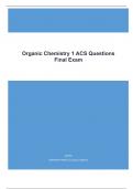 Organic Chemistry 1 ACS Questions Final Exam