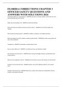 FLORIDA CORRECTIONS CHAPTER 3 OFFICER SAFETY QUESTIONS AND ANSWERS WITH SOLUTIONS 2024